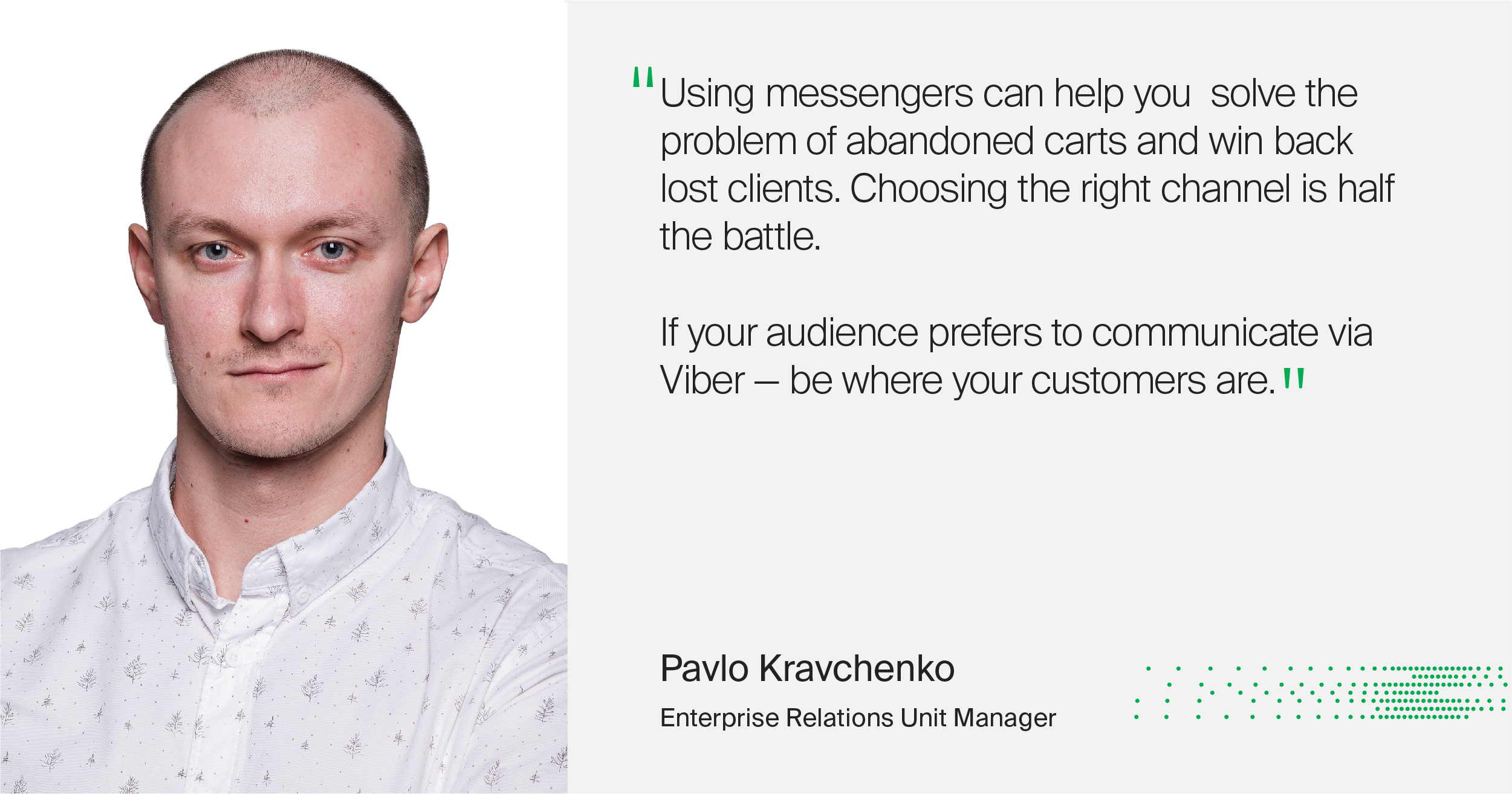 Pavlo Kravchenko, Enterprise Relations Unit Manager - GMS | Global Message Services | Multichannel marketing, Viber, customer engagement