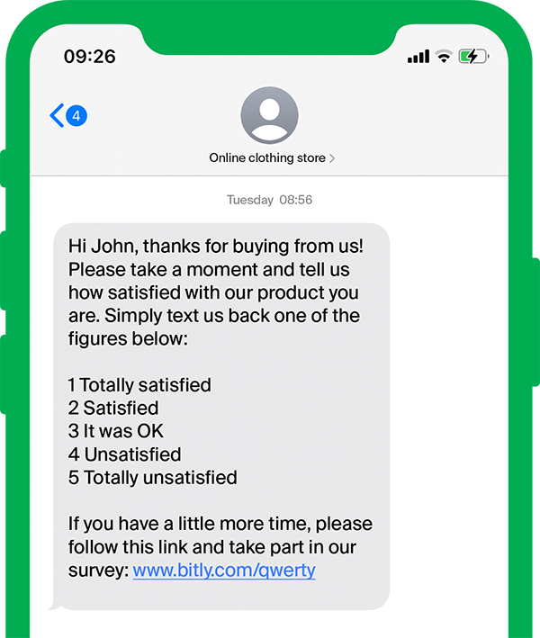 SMS message survey sms marketing for brand loyalty